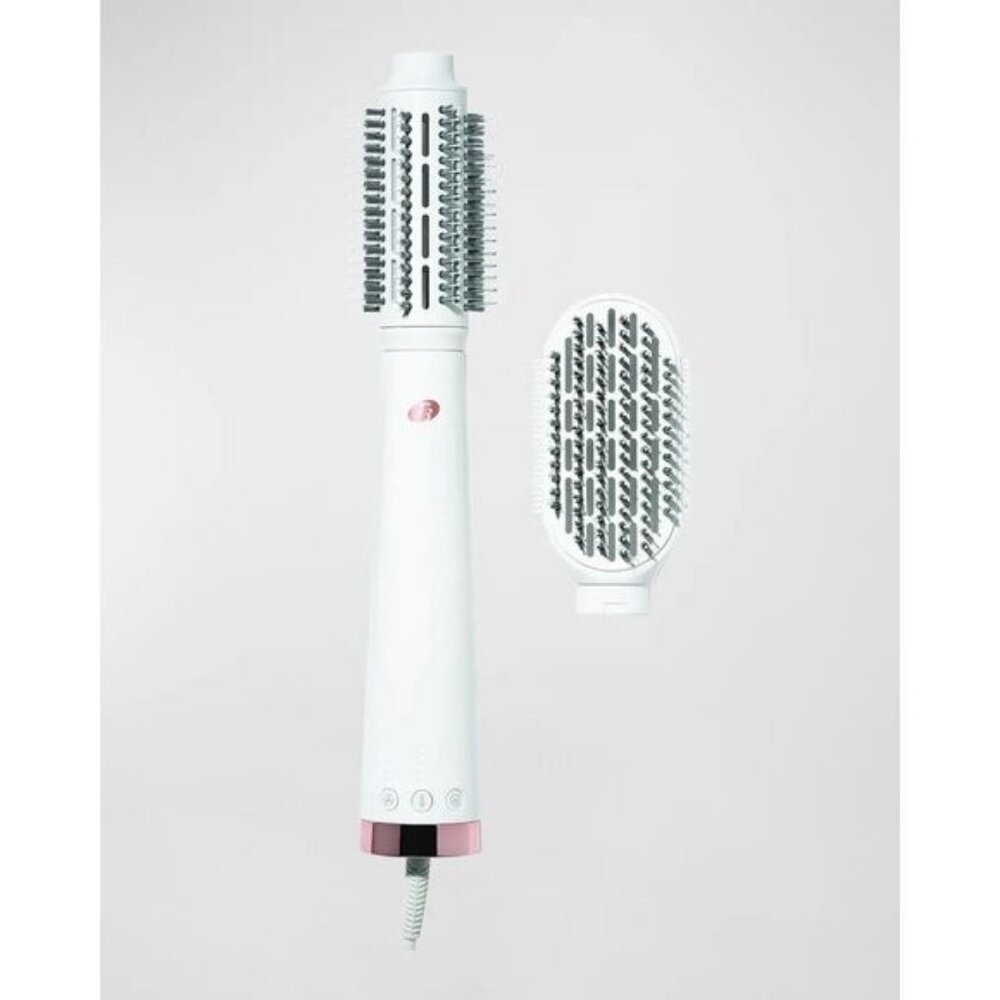 T3 AireBrush Duo Interchangeable Hot Air Blow Dry Brush Straight Curl White